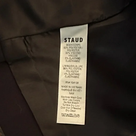 STAUD Una Top / Vest • Size S • Black • NWT (Extra Button Included) - Picture 10 of 10